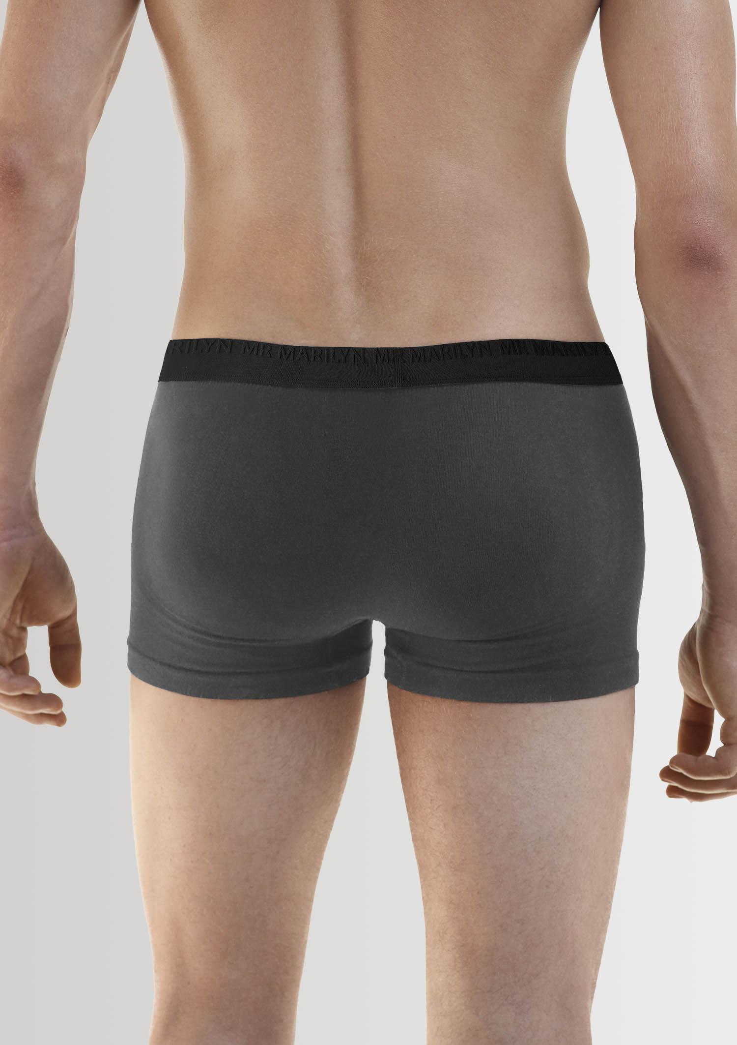 Bokserki męskie klasyczne z logowaną gumą szare  - Boxers Pro