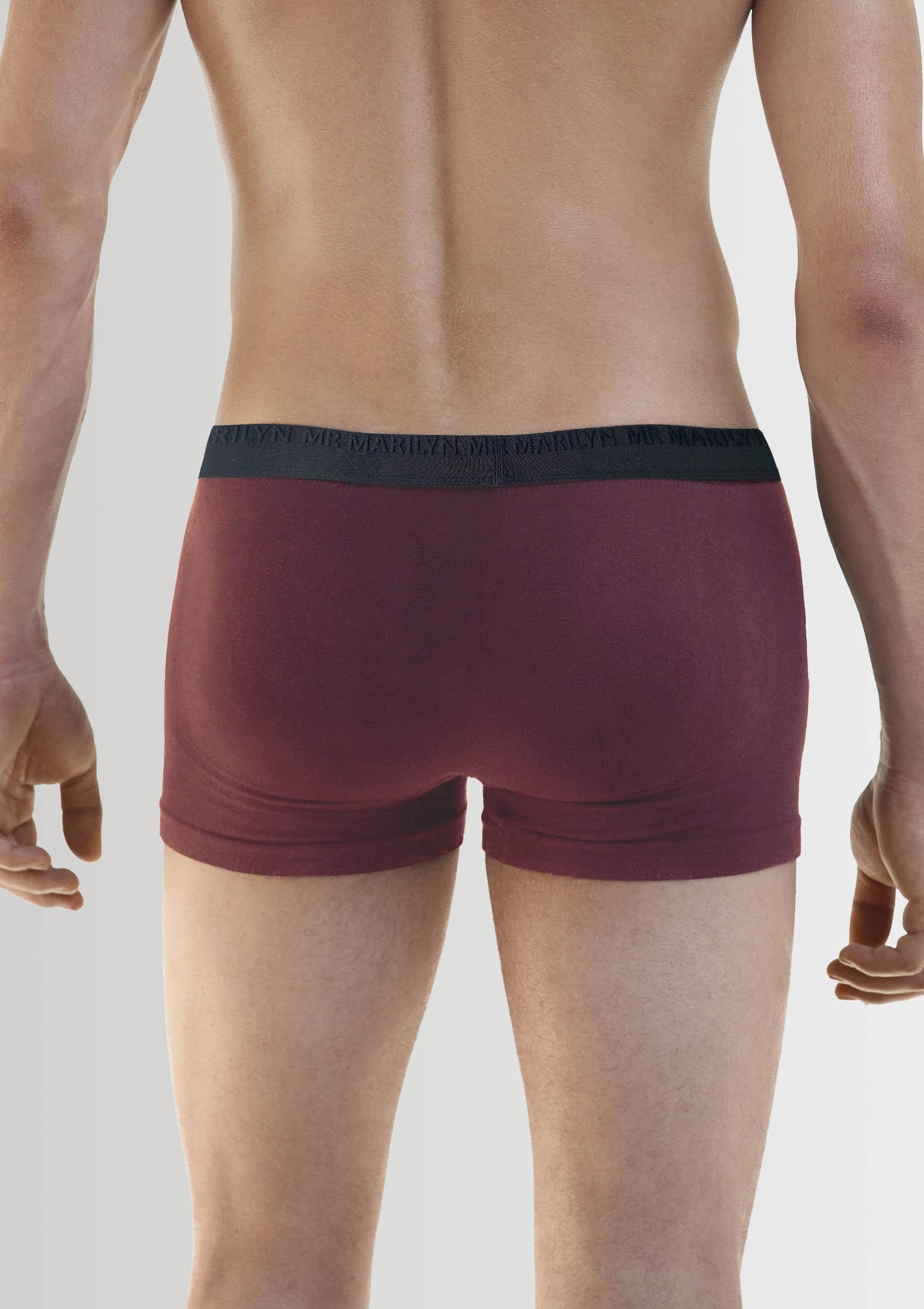 Bokserki męskie klasyczne z logowaną gumą bordowe  - Boxers Pro