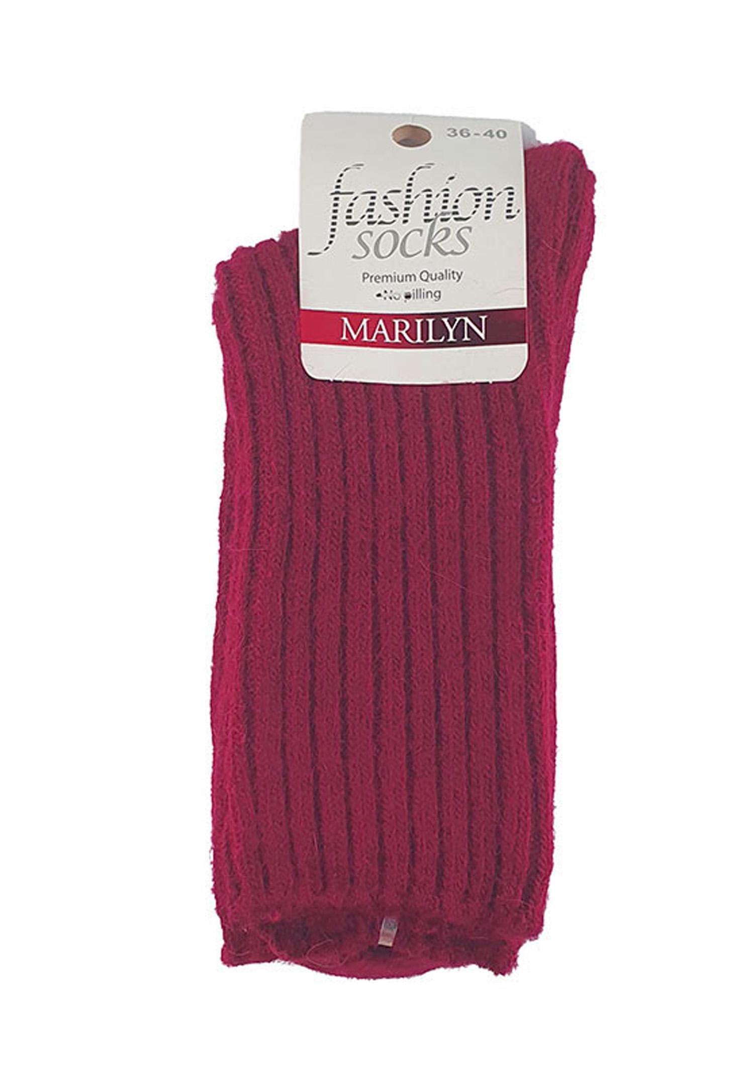 Skarpetki damskie prążkowane z bawełny - Angora F27