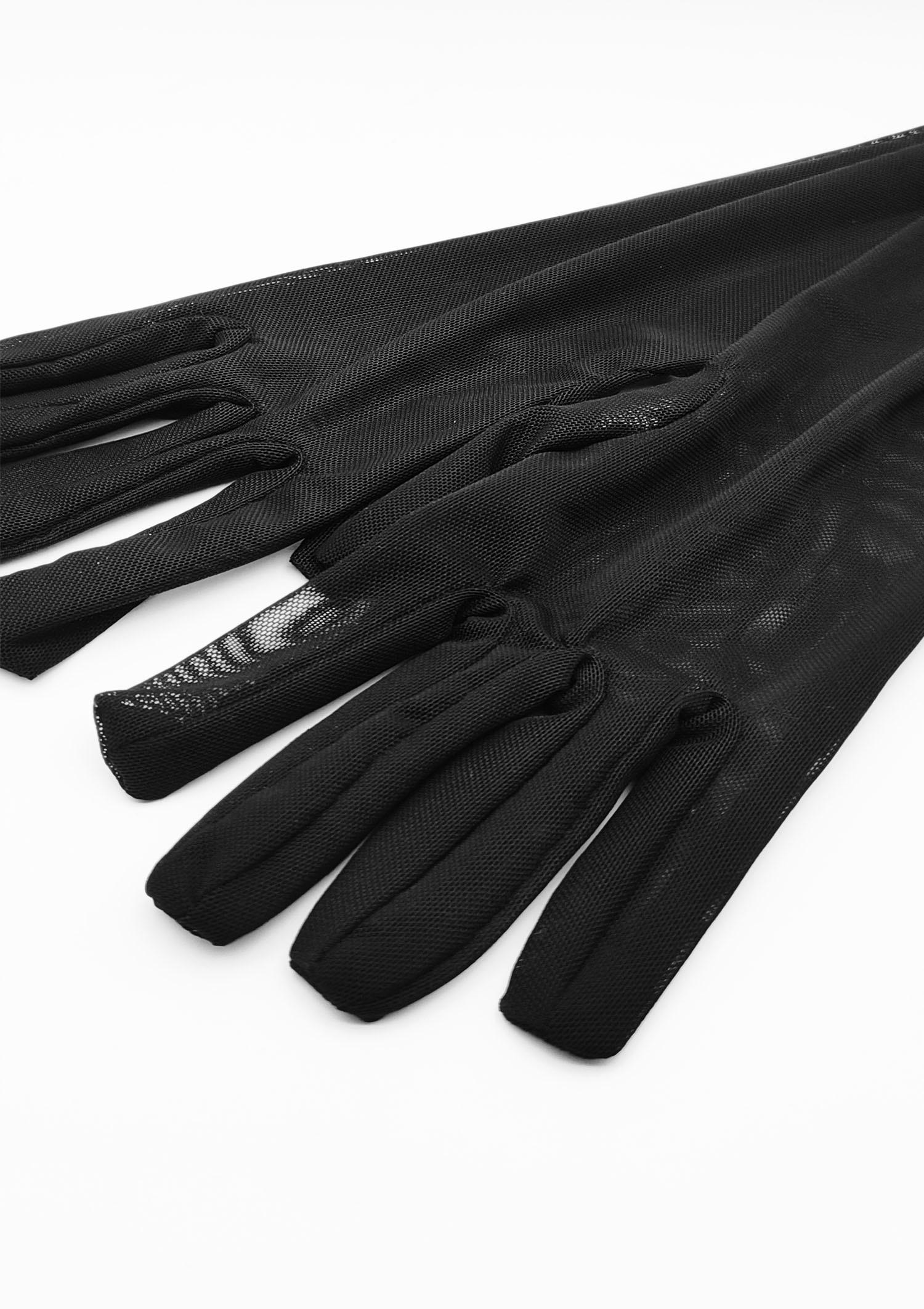 Rękawiczki tiulowe do zmysłowych stylizacji - Mesh, black