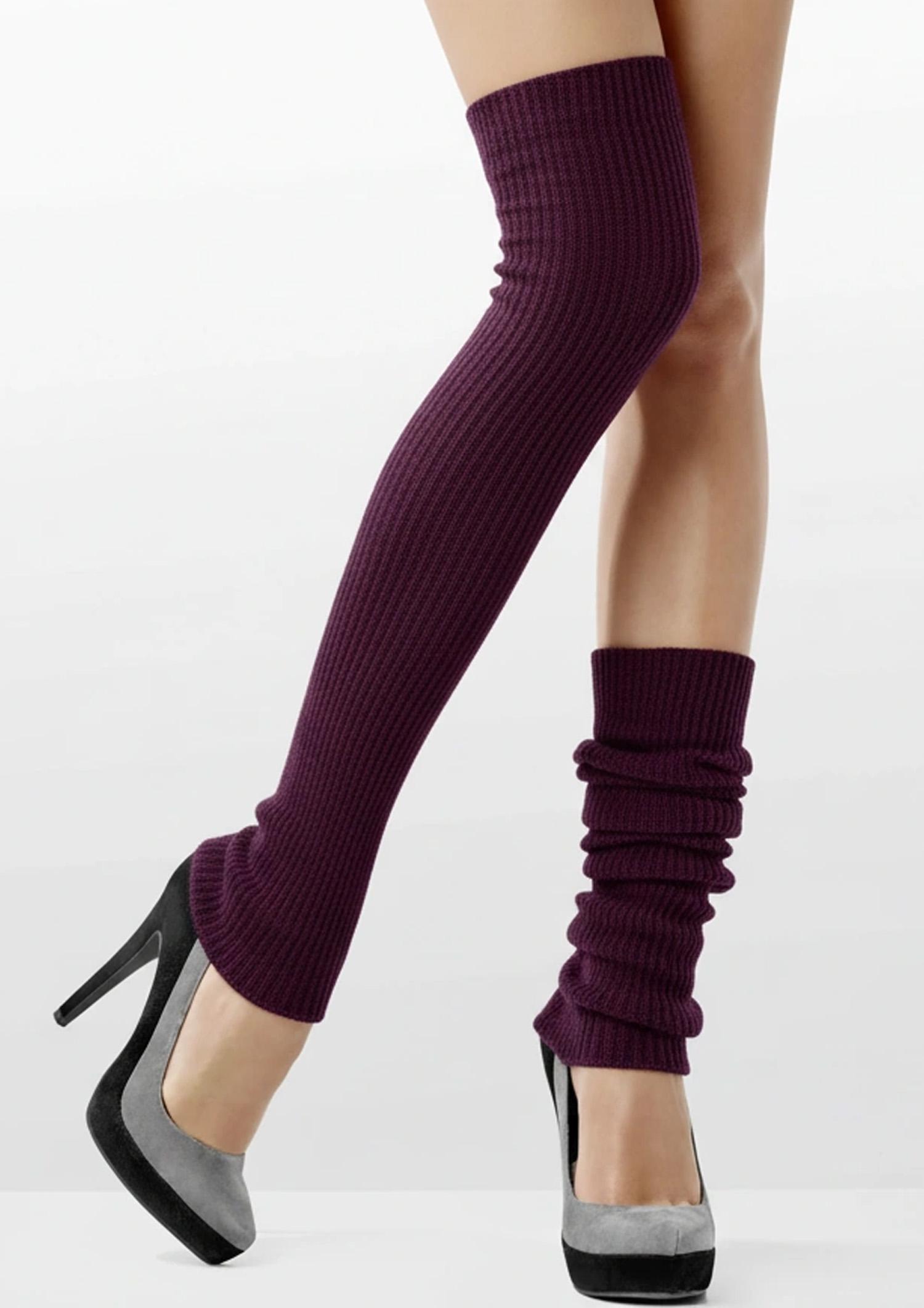 Długie prążkowane getry na nogi - Peppy C73