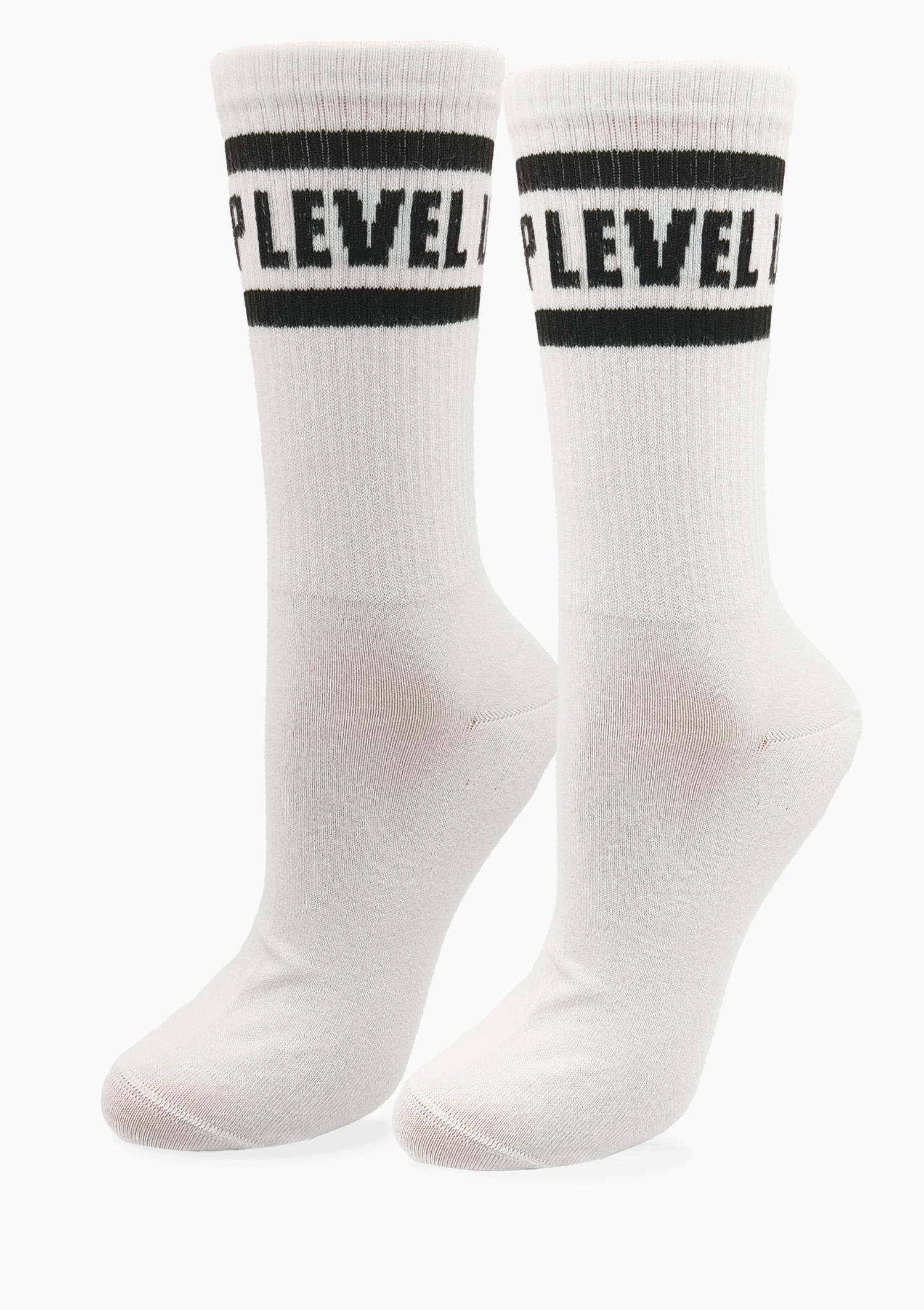 Skarpetki bawełniane z napisem - SVL Level, white