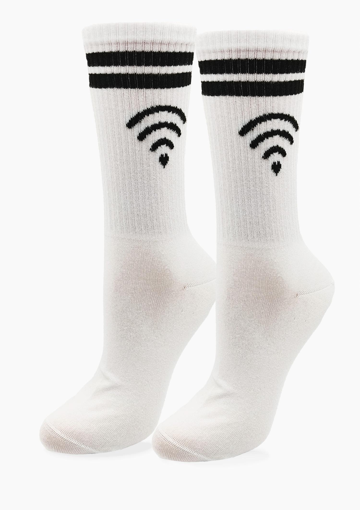 Skarpetki bawełniane z grafiką - SVL Wi-Fi, white