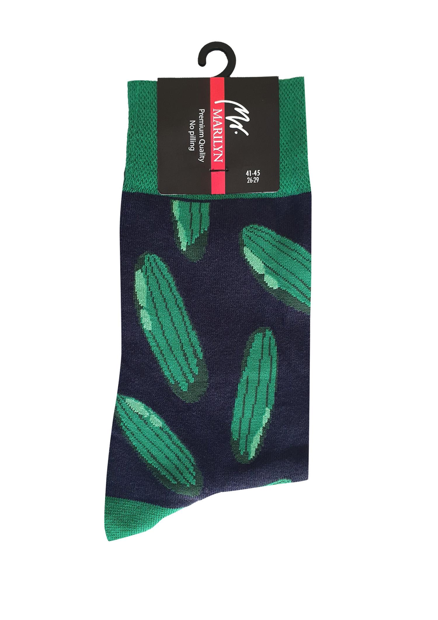 Skarpety bawełniane męskie w ogórki - Men Kiszony, green