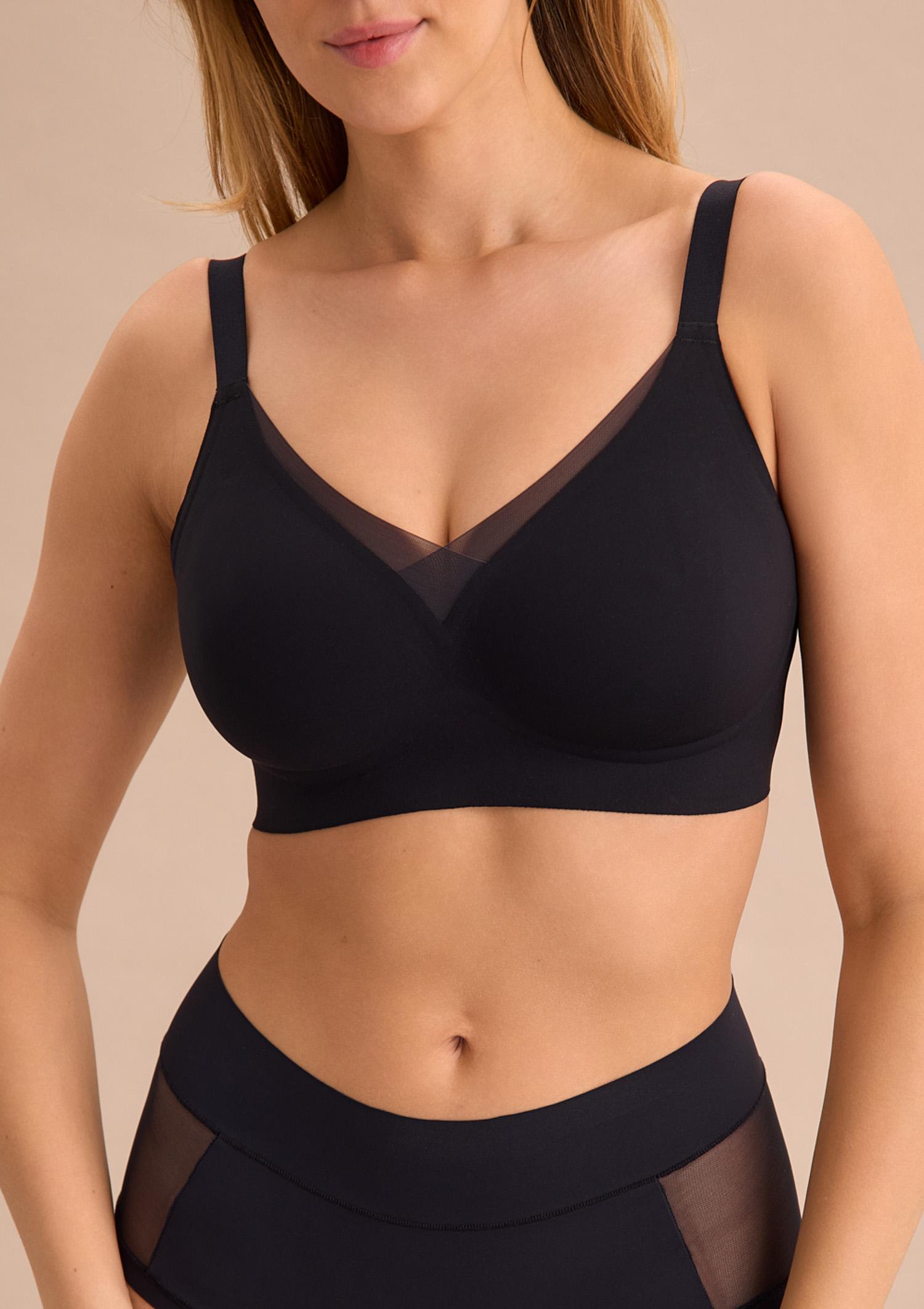 Biustonosz sportowy z profilowanymi wkładkami - Serena, black