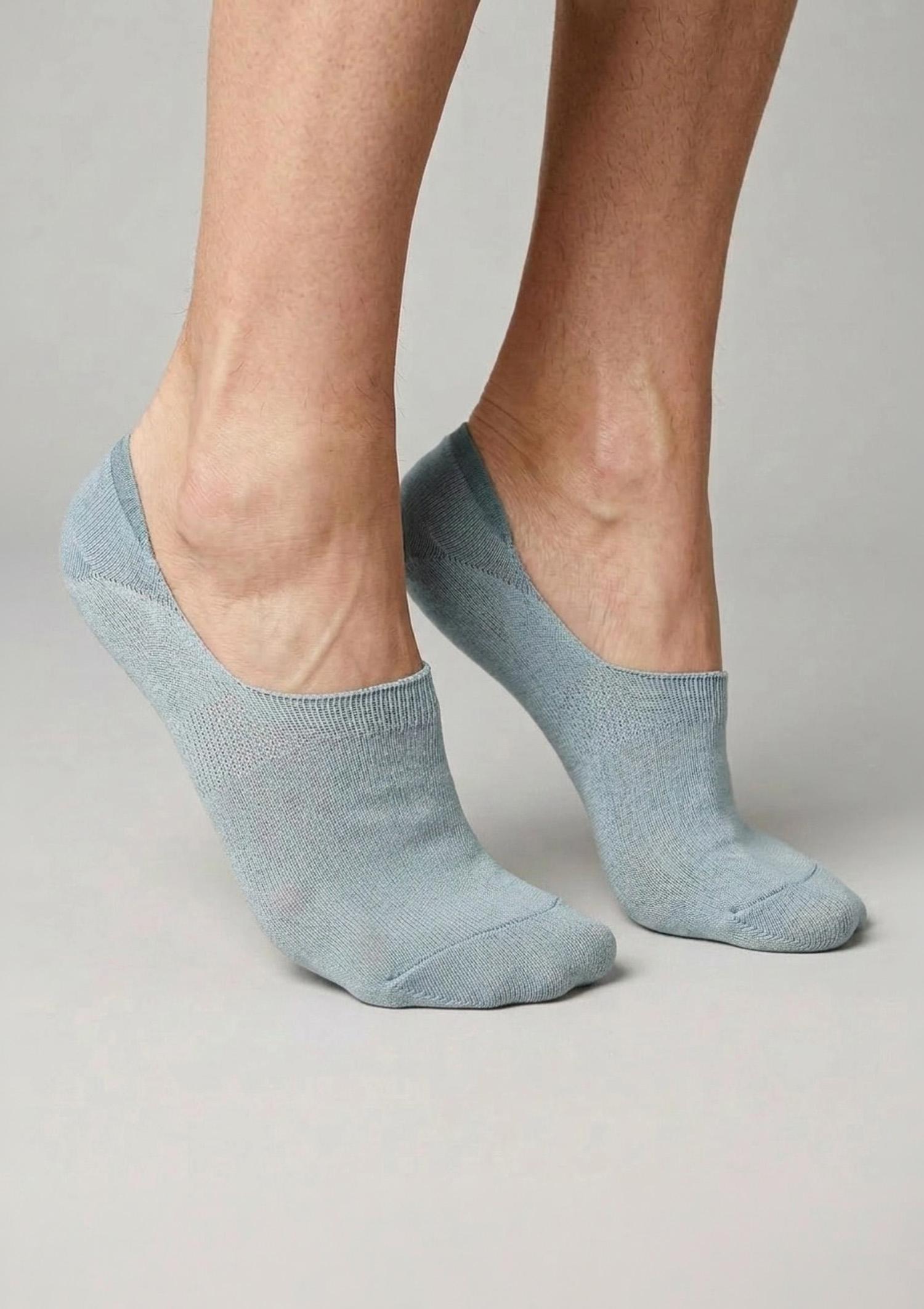 Stopki męskie z sylikonem na pięcie - Men Cotton, dark grey